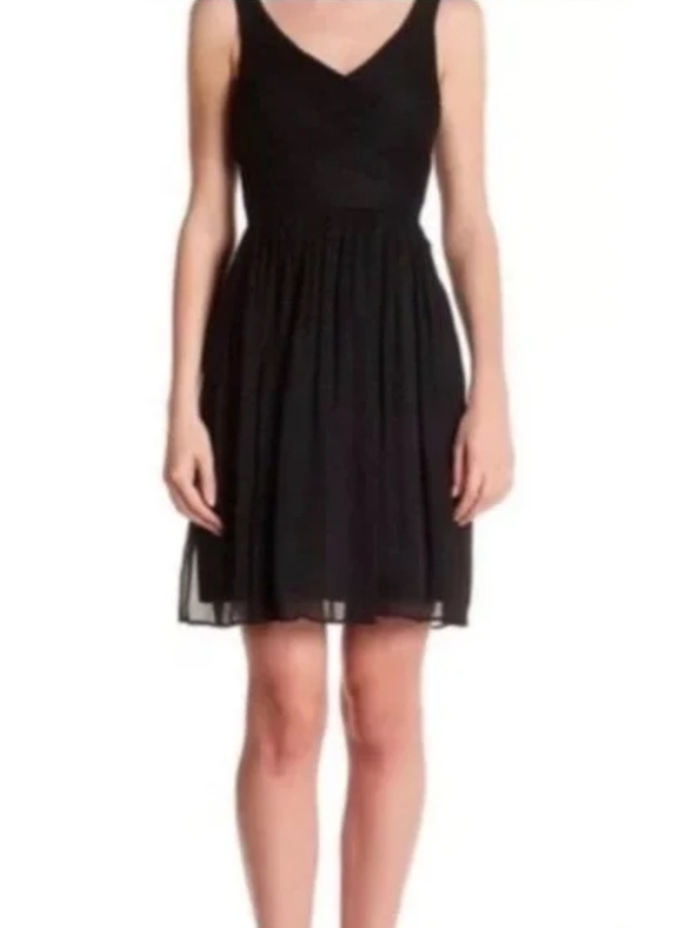 J. Crew Black V-Neck Sleeveless Mini Dress